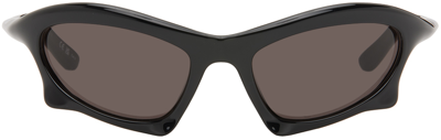 Shop Balenciaga Black Bat Sunglasses In Black-black-grey