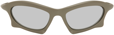 Shop Balenciaga Gray Bat Sunglasses In Ruthenium-ruthenium-