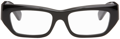 Shop Gucci Black Rectangular Glasses In Black-black-transpar