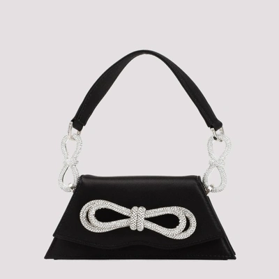 Shop Mach & Mach Samantha Double Bow Glitter Handbag In Black