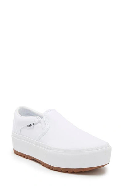 Shop Vans Asher Platform Sneaker In White
