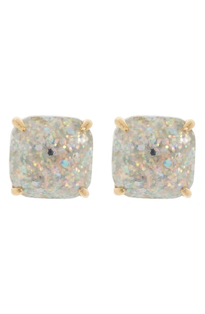 Shop Kate Spade Mini Glitter Cushion Stud Earrings In Opal