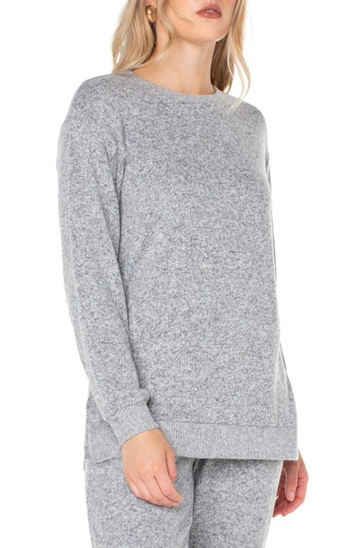 Shop Rachel Rachel Roy Alanis Side Slit Pullover Sweatshirt In Heather Grey