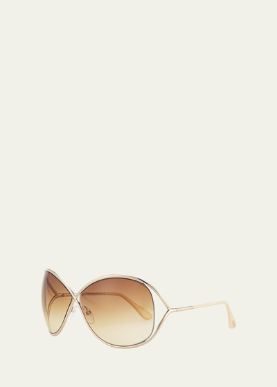Shop Tom Ford Miranda Sunglasses In Rose / Brown