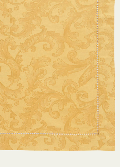 Sferra Acanthus Jacquard Tablecloth 70" X 162" In White