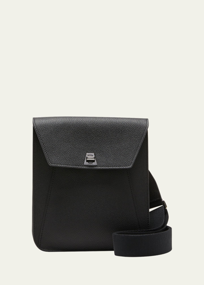 Shop Akris Anouk Small Leather Messenger Bag In Black