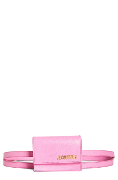 Shop Jacquemus Bello Leather Belt Bag In Pink