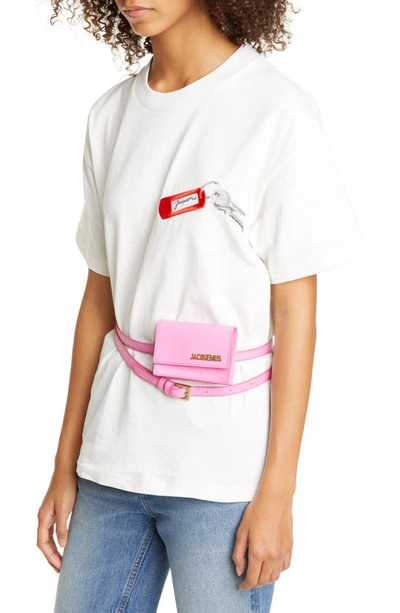 Shop Jacquemus Bello Leather Belt Bag In Pink