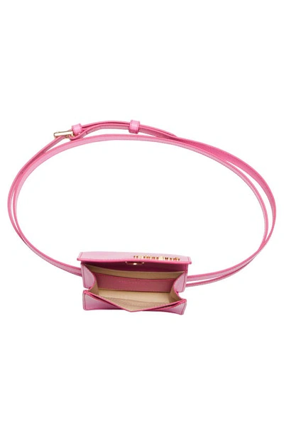 Shop Jacquemus Bello Leather Belt Bag In Pink