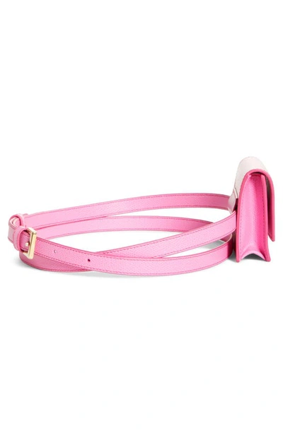 Shop Jacquemus Bello Leather Belt Bag In Pink