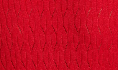 Shop Max Mara Sorriso Cable Knit V-neck Silk & Wool Sweater In Red
