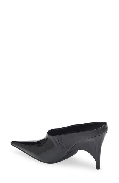 Jeffrey Campbell Vader Pointed Toe Mule In Black Patent