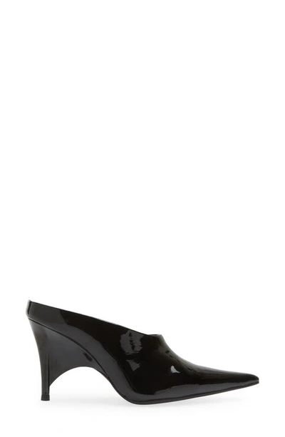 Jeffrey Campbell Vader Pointed Toe Mule In Black Patent
