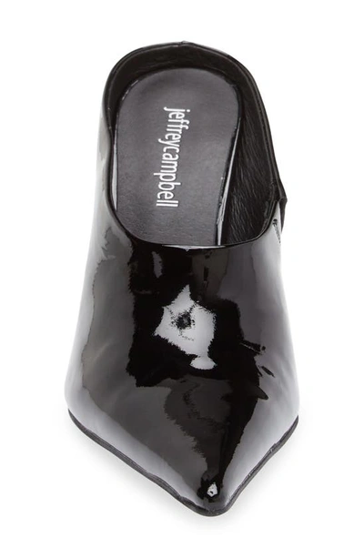 Jeffrey Campbell Vader Pointed Toe Mule In Black Patent