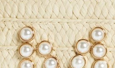 Shop Btb Los Angeles Mrs Pearly Bead Clutch In Natural White