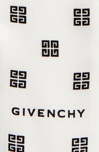 Shop Givenchy Plumetis Logo Silk Twilly Scarf In White Base Black