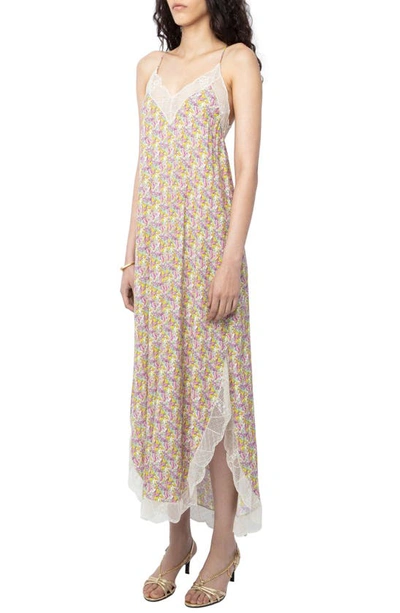 Shop Zadig & Voltaire Ristyl Liberty Wings Crepe Slipdress In Sun