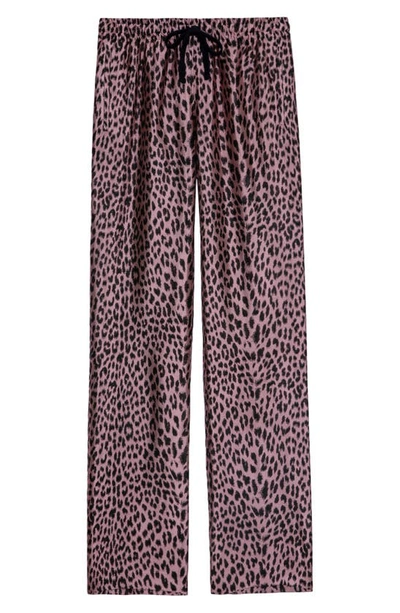 Shop Zadig & Voltaire Pomy Leopard Print Jacquard Drawstring Pants In Rose
