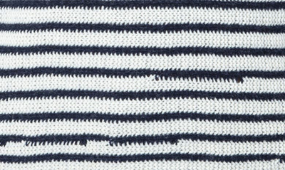 Shop Zadig & Voltaire Jade Distressed Stripe Cashmere & Wool Sweater In Sugar