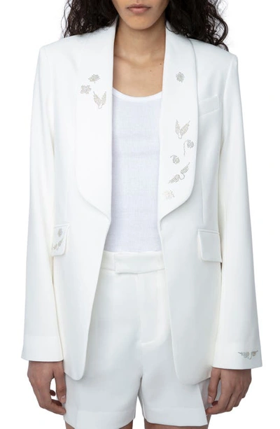 Shop Zadig & Voltaire Date Beaded Wings Jacket In Judo