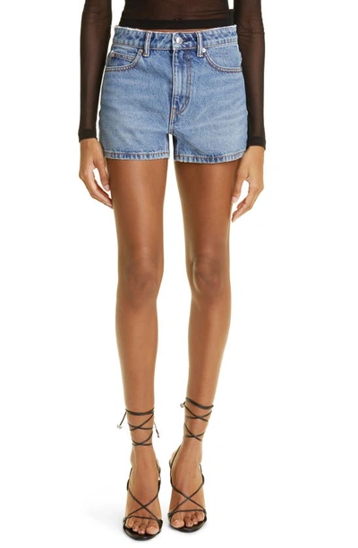 Alexander Wang Shorty Denim Shorts In Vintage Medium Indigo