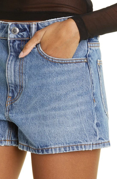 Shop Alexander Wang Shorty Denim Shorts In Vintage Medium Indigo