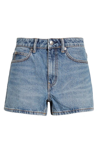 Shop Alexander Wang Shorty Denim Shorts In Vintage Medium Indigo