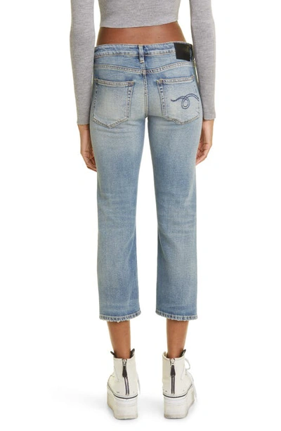 Shop R13 Boy Straight Crop Jeans In Hester Blue Stretch