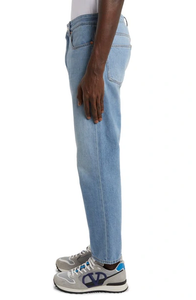 Shop Valentino Vlogo Pocket Nonstretch Denim Jeans In Denim Blue Lav Chiaro