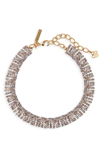 Shop Oscar De La Renta Disco Crystal Choker Necklace In Amethyst Multi