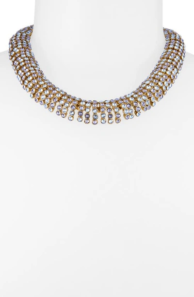 Shop Oscar De La Renta Disco Crystal Choker Necklace In Amethyst Multi