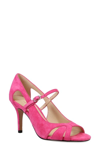 Shop Pelle Moda Rosita Peep Toe Pump In Hyper Pink