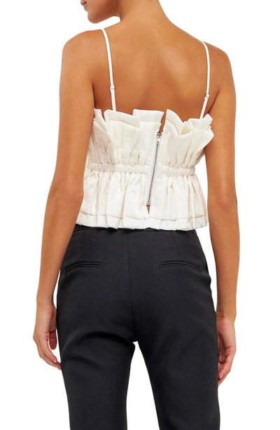 Endless Rose Sheen Ruffledcrop Camisole In White