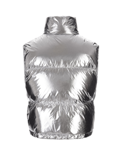 Shop Moncler Silver Blavet Padded Gilet In Argento