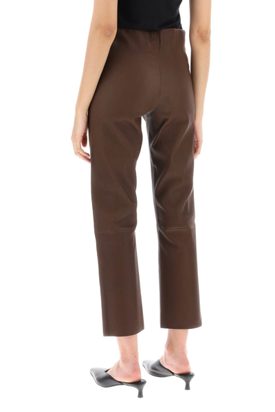 Shop By Malene Birger Florentina Leather Pants In Chestnut (brown)