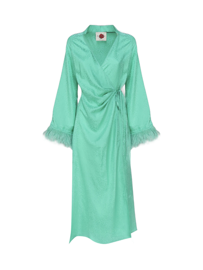 Shop Art Dealer Cordelia Midi Dress In Green