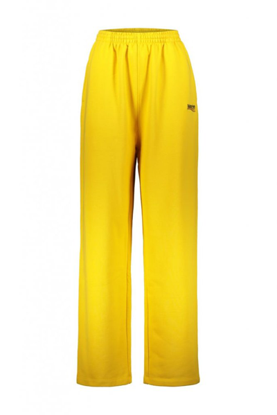 Shop Balenciaga Logo Embroidered Track Pants In Yellow