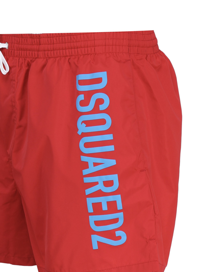Shop Dsquared2 Technicolor Swimsuit In Red/light Blue