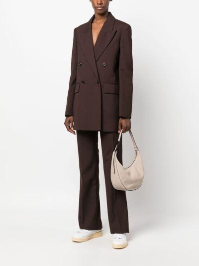 Shop Longchamp Roseau Essential Leather Shoulder Bag In Neutrals