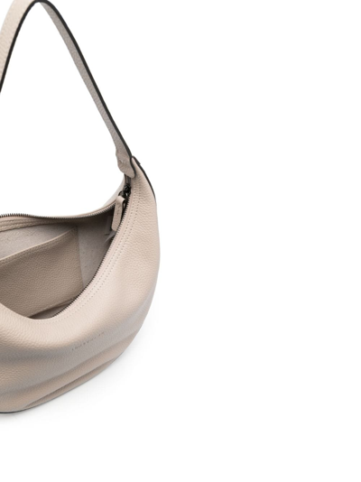 Shop Longchamp Roseau Essential Leather Shoulder Bag In Neutrals