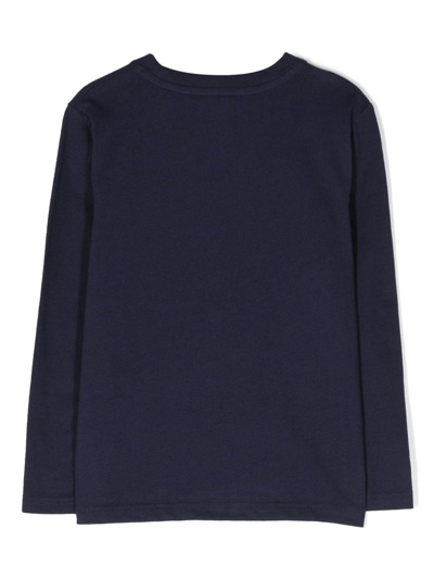 Shop Marc Jacobs Logo-print Long-sleeve T-shirt In Blue