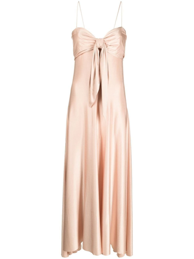 Shop Alexandre Vauthier Pink Long Dress With Bow