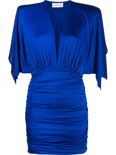 Shop Alexandre Vauthier Blue V-neck Short Dress