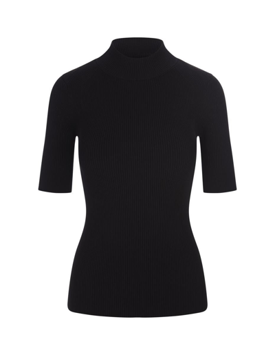 Shop Stella Mccartney Ribbed Jersey Top In Black
