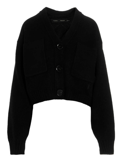 Shop Proenza Schouler Cropped Knitted Cardigan In Black