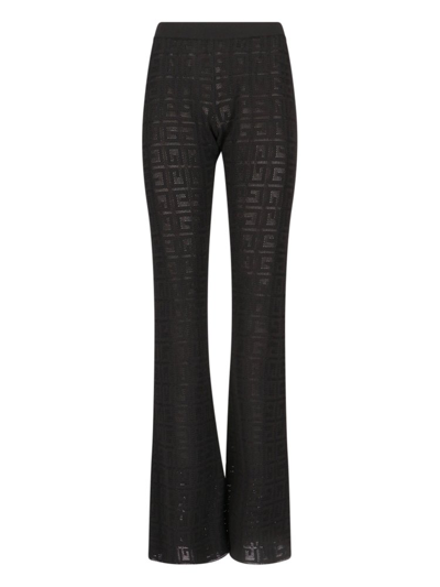 Shop Givenchy Monogrammed Elastic Waistband Trousers In Black