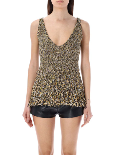 Shop Durazzi Milano Mouline Sleeveless Knitted Top In Multi