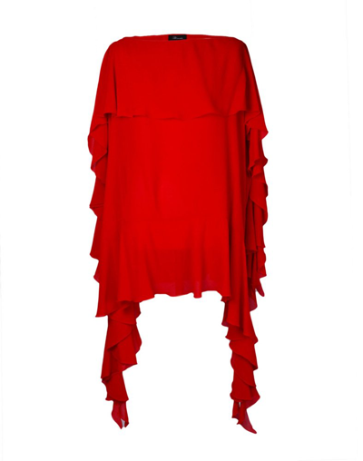Shop Blumarine Ruffle Detailed Blouse In Red