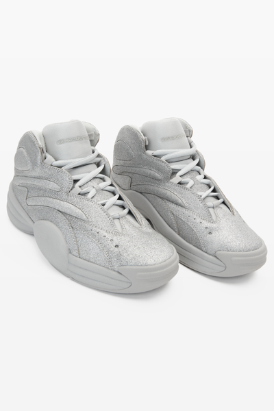 Shop Alexander Wang Aw Hoop Sneaker In Glitter In Silver