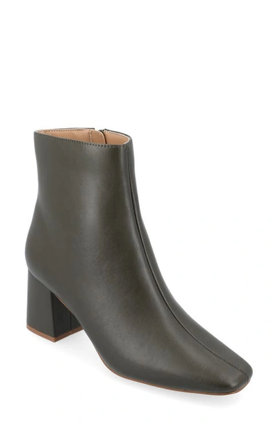Shop Journee Collection Haylinn Square Toe Bootie In Olive